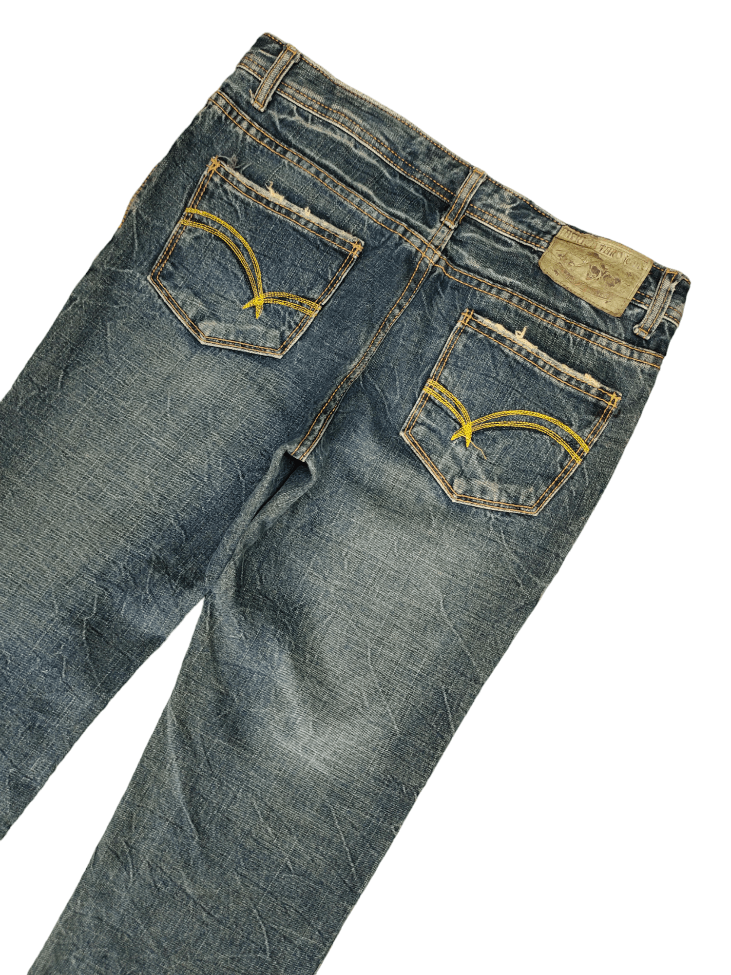 If Six Was Nine Flare Jeans Aft Japan Distress Faded Boot Cut Y2k Mudmax Size US 29 - 14 Thumbnail