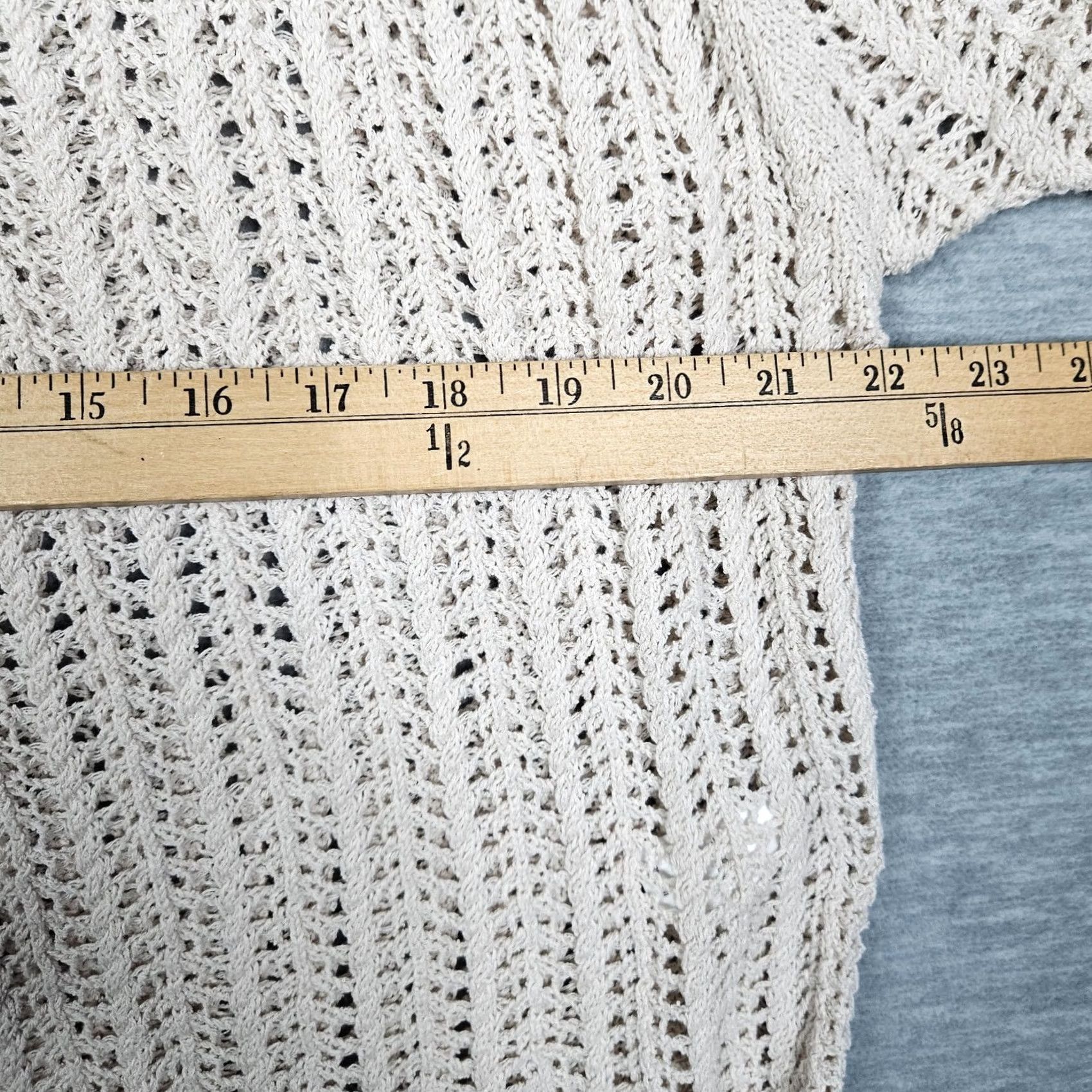 J. Jill J.JILL Beige Beachy Open Knit Tunic Sweater Women's Size M Size M / US 6-8 / IT 42-44 - 3 Thumbnail