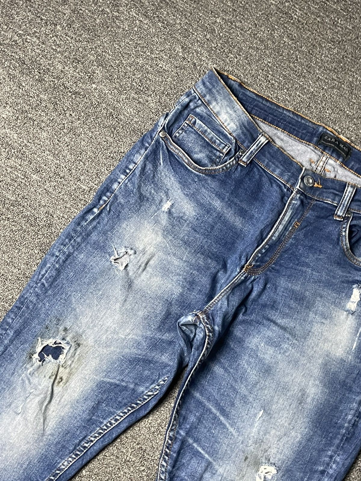 Designer × Vintage × Zara Vintage ZARA Men’s Ripped Jeans (91) Size US 33 - 4 Thumbnail