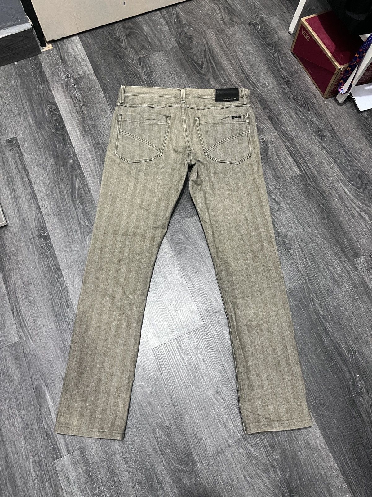 Le Grande Bleu (L.G.B.) LGB Inspired Back Number Faded Knee Trash Stripe Denim Size US 30 / EU 46 - 10 Thumbnail