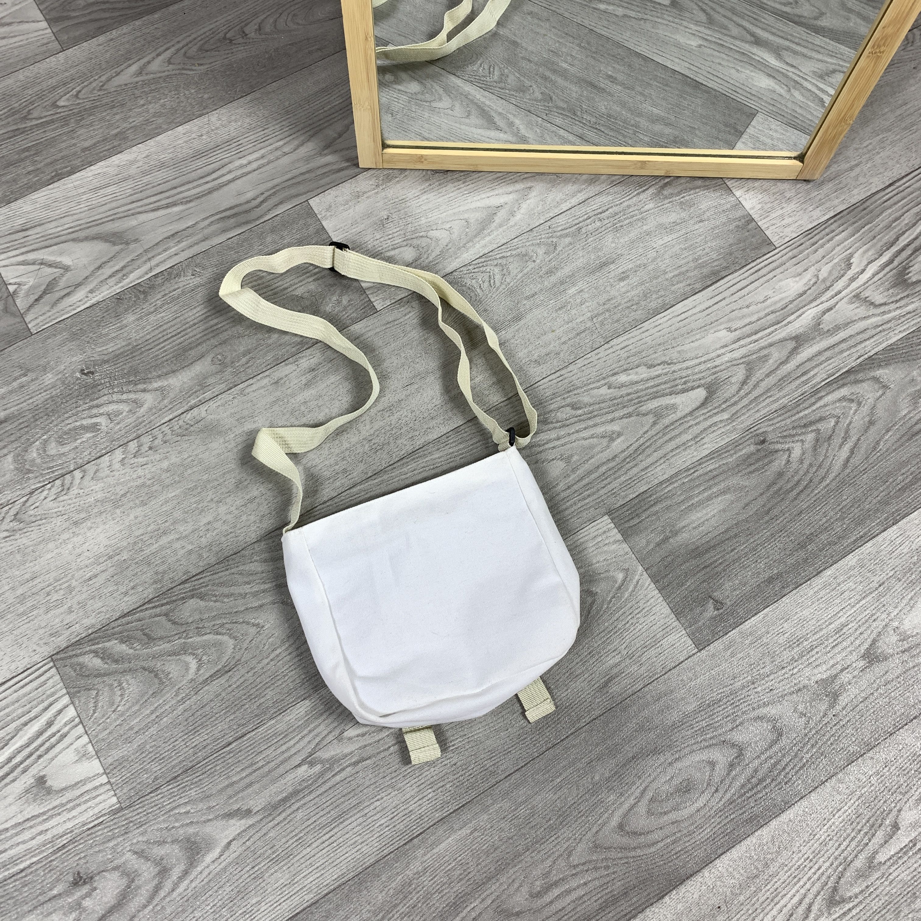 Vintage Vintage Basic White Cotton Cargo Crossbody Unisex Bag Size ONE SIZE - 7 Thumbnail