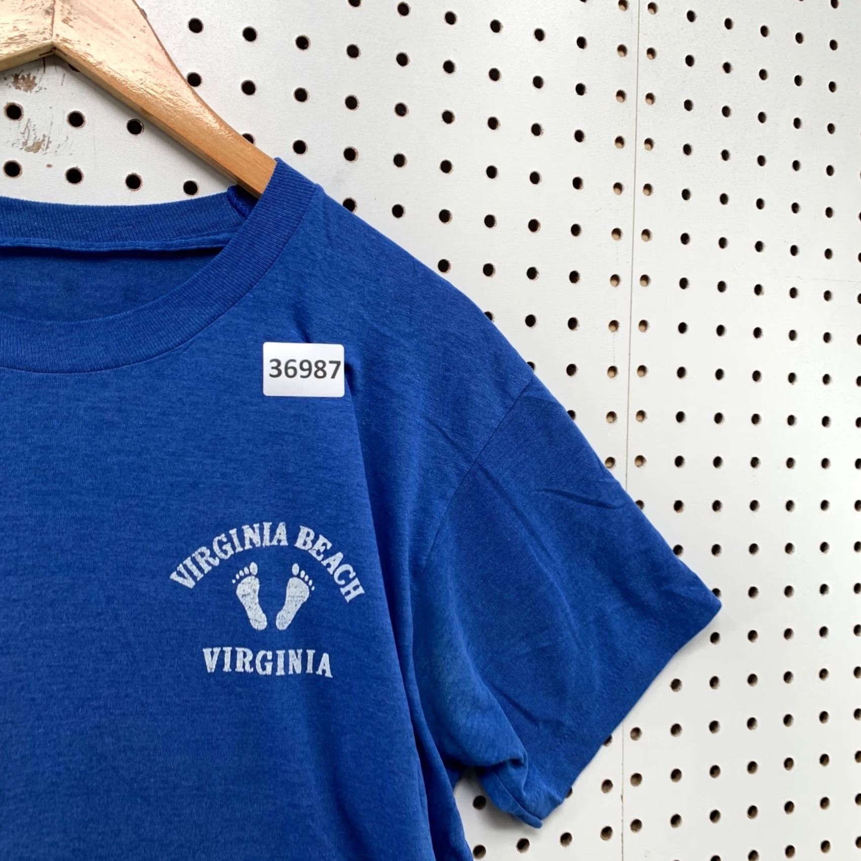 Vintage VINTAGE 80s Virginia Beach Shirt Mens Medium Blue Single Stitch Made USA Size US M / EU 48-50 / 2 - 6 Thumbnail