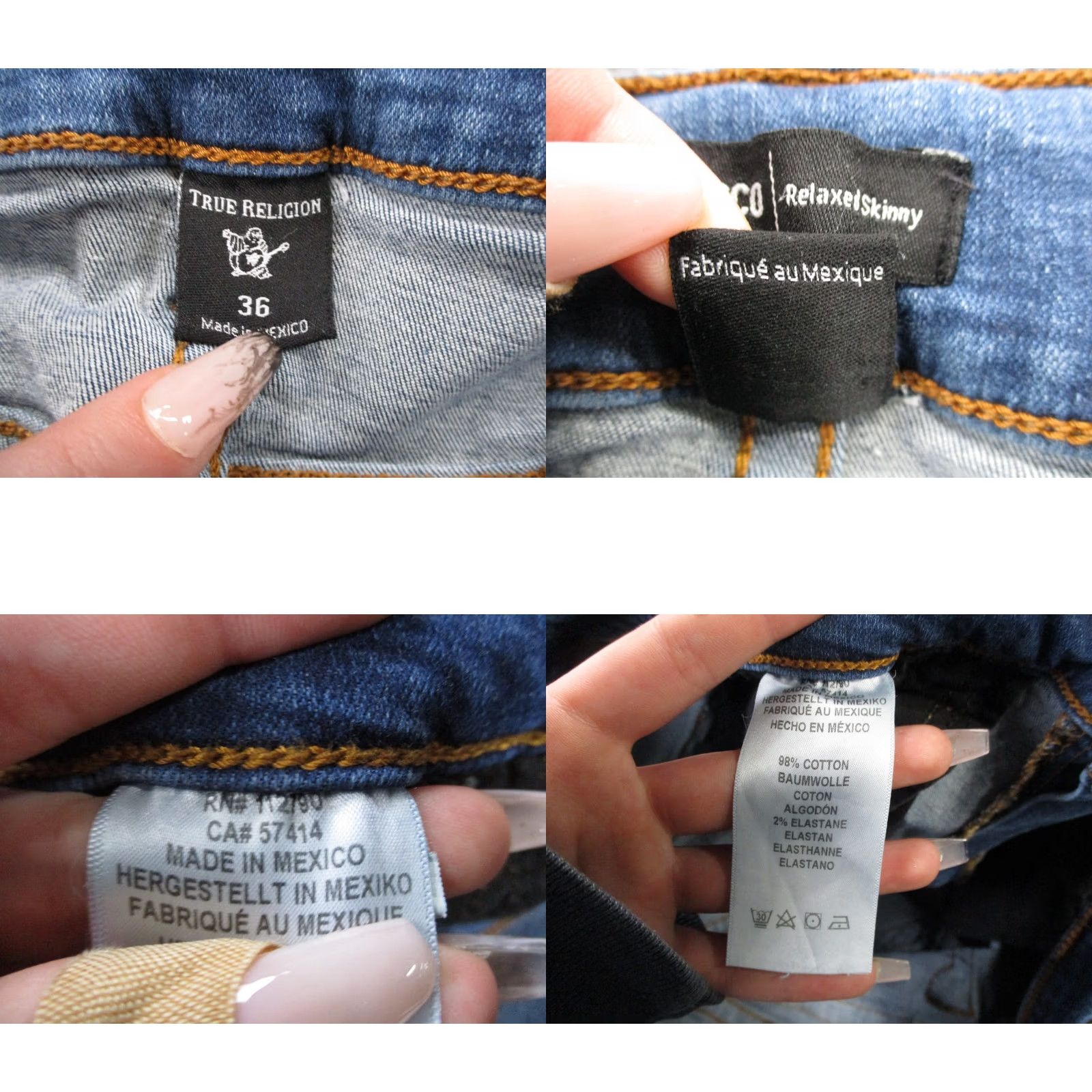 True Religion True Religion Jeans Mens 36 Blue Denim Rocco Relaxed Skinny Faded Casual Jeans Mens 36 Blue Denim Rocco Skinny Regular Stretch Size US 31 - 8 Thumbnail