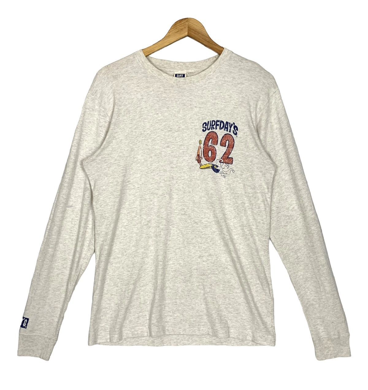 image of Surf Style x Vintage Surf Day’S Surf Is My Life Crewneck Sweatshirt in Grey, Men's (Size Small)