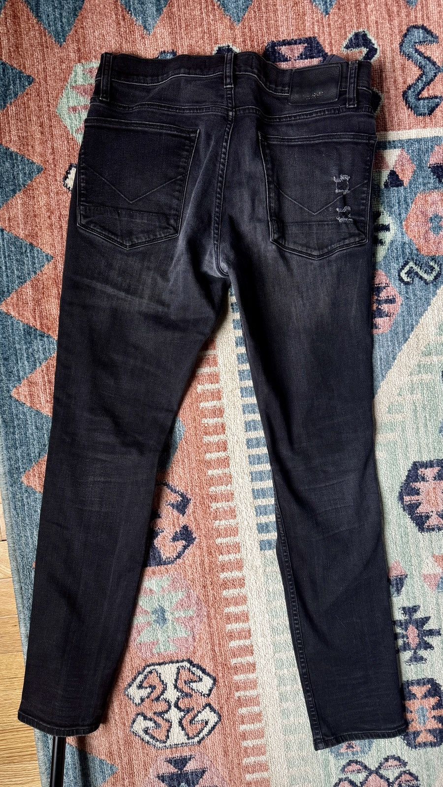 Hudson Ripped Zack Skinny Jeans (Black) Size US 31 - 4 Thumbnail