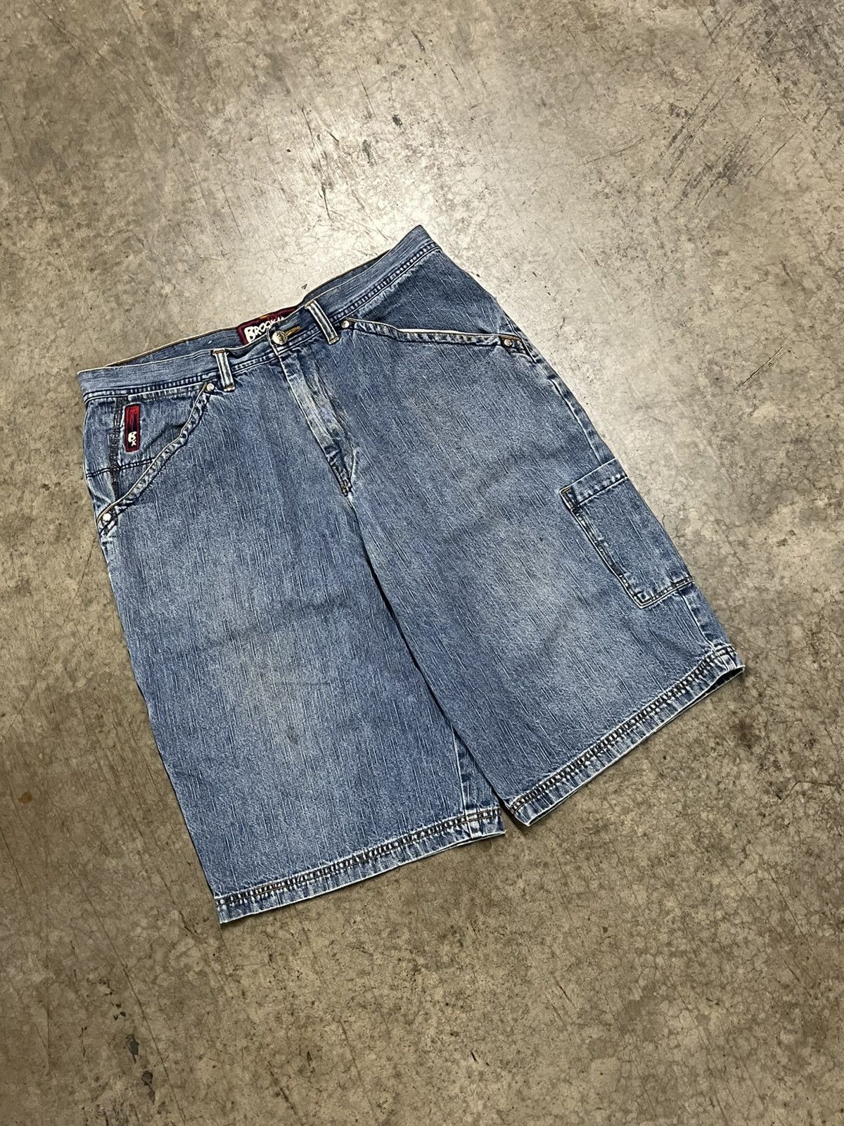 Southpole × Vintage Y2K jorts baggy fit Brooklyn express carpenter cargo skater Size US 34 / EU 50 - 6 Thumbnail