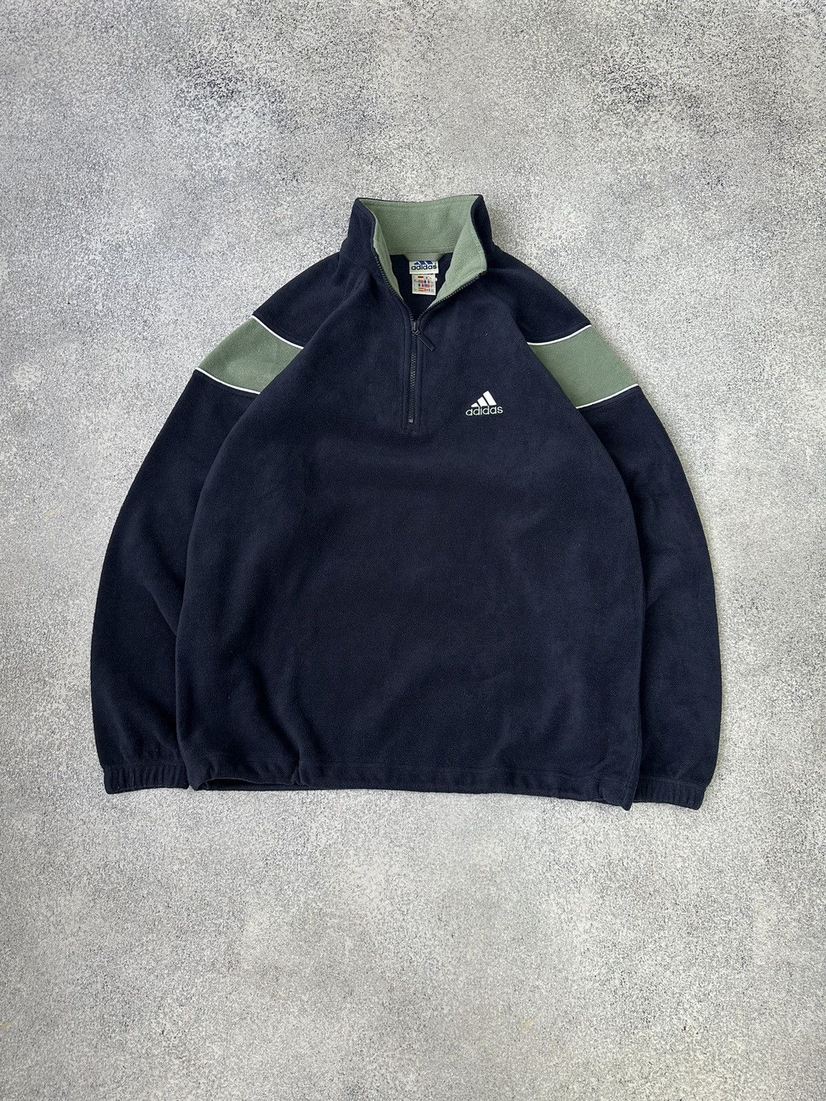 Vintage adidas fleece online quarter zip