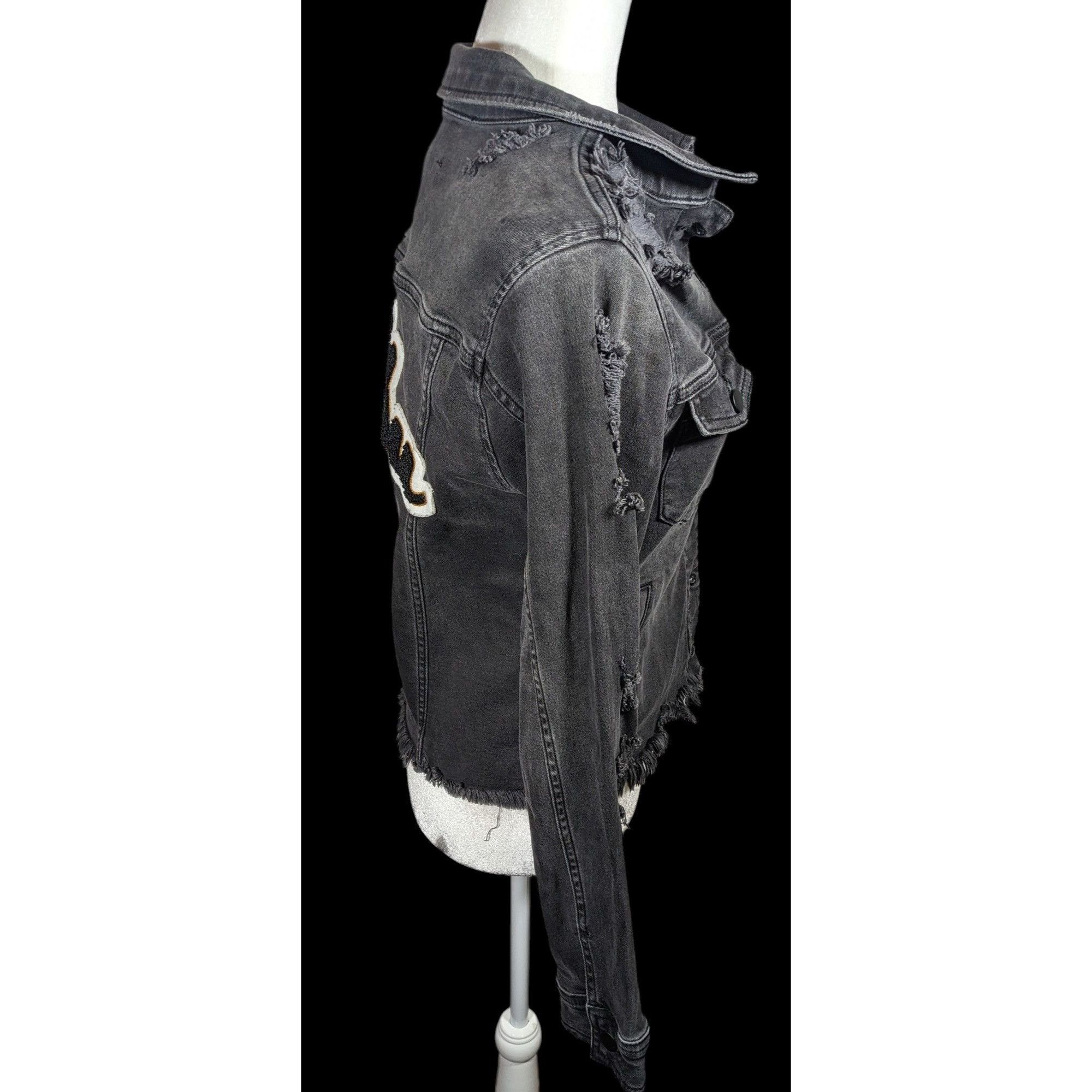 Other Raiine Black Distressed Denim Malibu Jacket Size M / US 6-8 / IT 42-44 - 4 Thumbnail