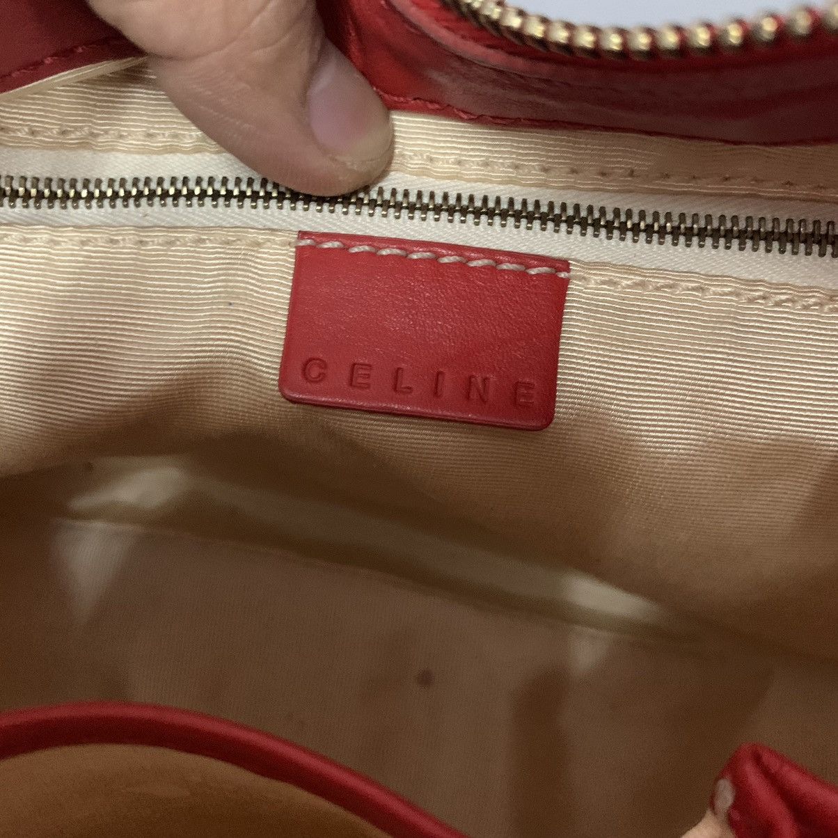 Celine Celine Hobo Pochette Red Leather Dinner Pre-Owned Bag Size ONE SIZE - 15 Thumbnail