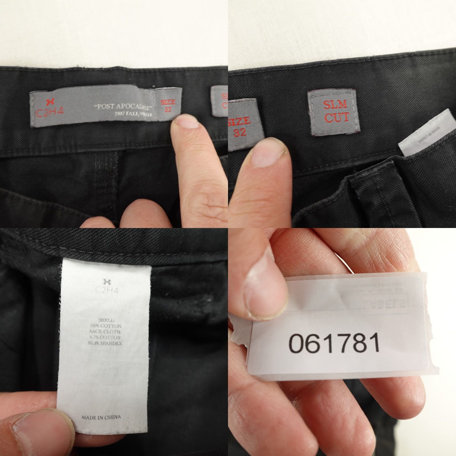 Vintage C2H4 Pants Mens 32 Slim Cargo Techwear Button Fly Black 2017 Punk Gothic Tapered Utility Pockets Cam Canvas Size US 32 / EU 48 - 10 Thumbnail