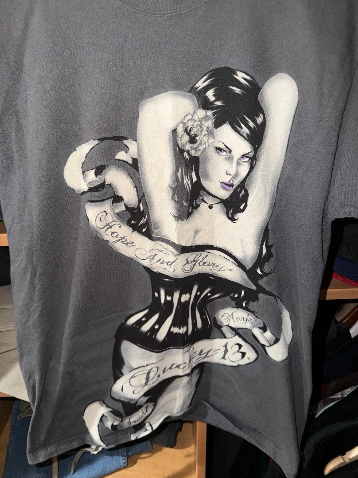 Other Lucky 13 Pin-Up Girl AOP T-Shirf Mens MD Y2K 90s Rare Grunge Size US M / EU 48-50 / 2 - 2 Thumbnail