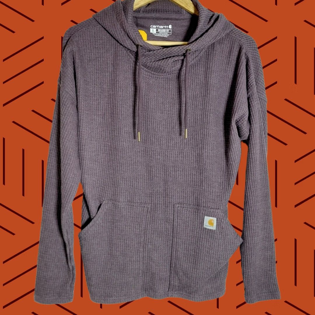 Carhartt Carhartt Hooded Relaxed Fit Hoodie Purple Solid Knit Size S Men Size US S / EU 44-46 / 1 - 1 Thumbnail