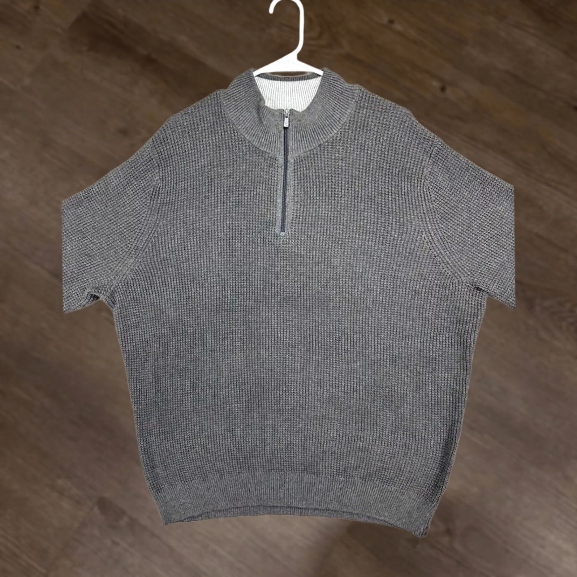 J Brand The Normal Brand Sweater Mens 2XL Gray Quarter Zip Pullover Knit Mock Neck Casual Outdoor Shirt Size US XXL / EU 58 / 5 - 1 Thumbnail