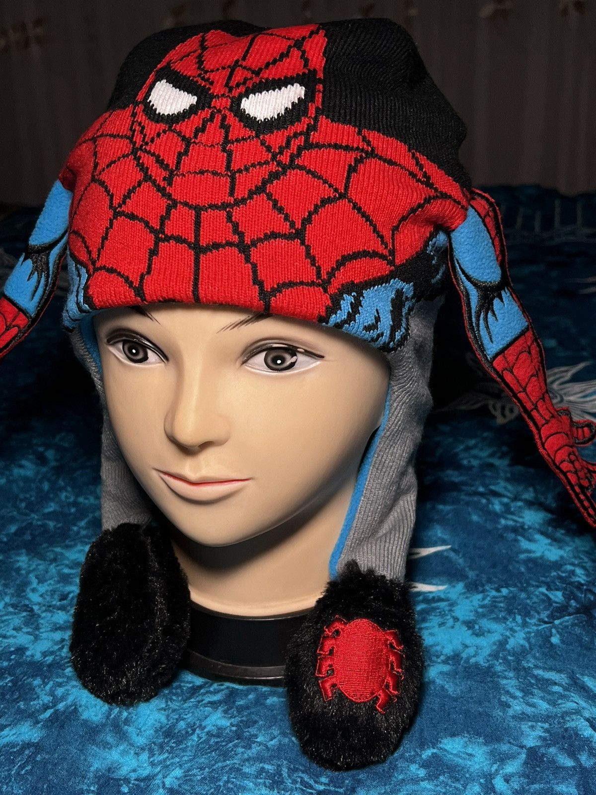 Marvel Comics SPIDER-MAN BIG LOGO MARVEL BEANIE HATS Y2K DRILL 90s Size ONE SIZE - 5 Thumbnail