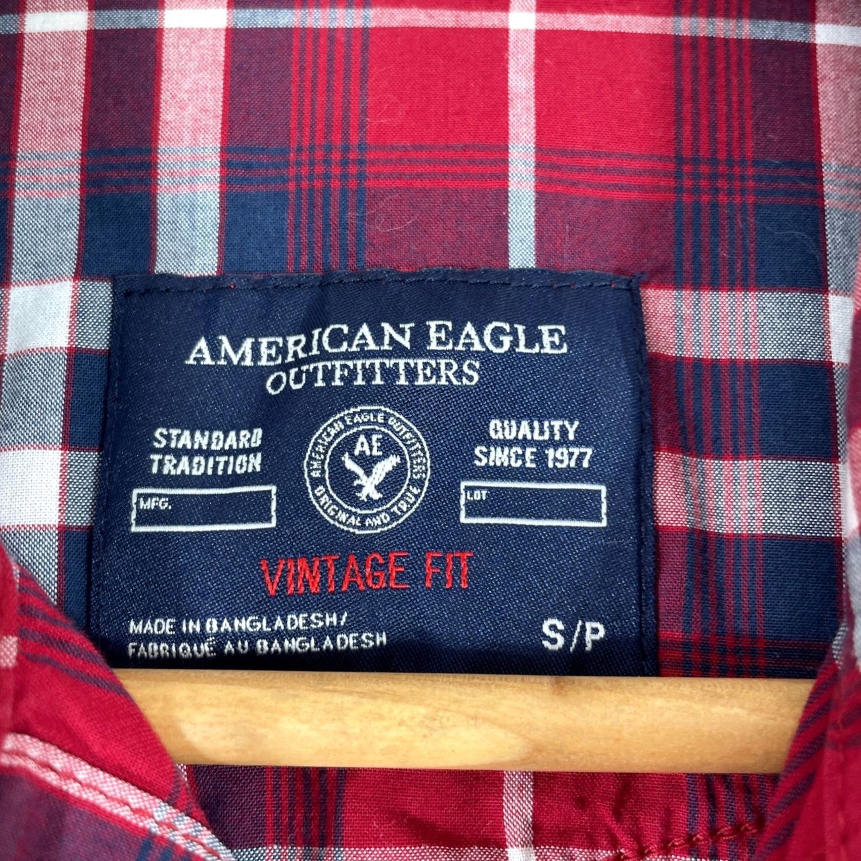 American Eagle Outfitters American Eagle Western Shirt Mens Small Red Plaid Pearl Snap Vintage Fit Cotton Shirt Size US S / EU 44-46 / 1 - 5 Thumbnail