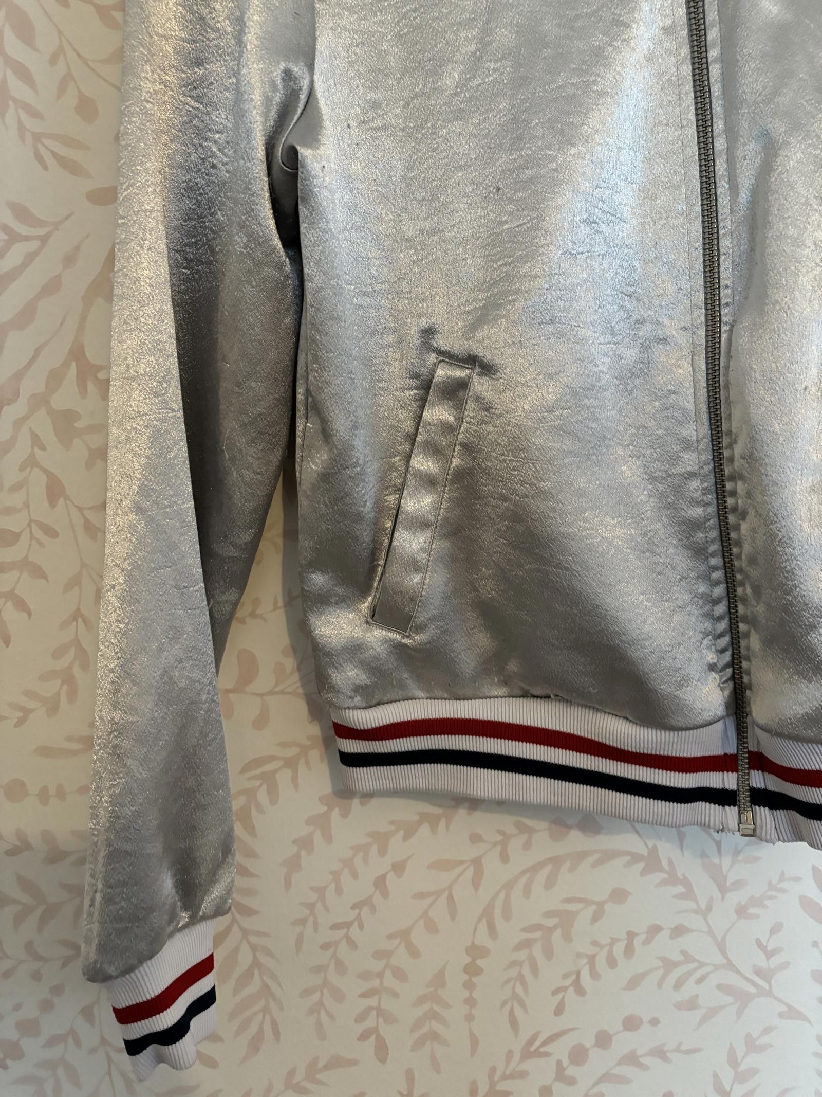 American Apparel Y2K Unisex American Apparel Silver Metallic Bomber Jacket Size S / US 4 / IT 40 - 6 Thumbnail