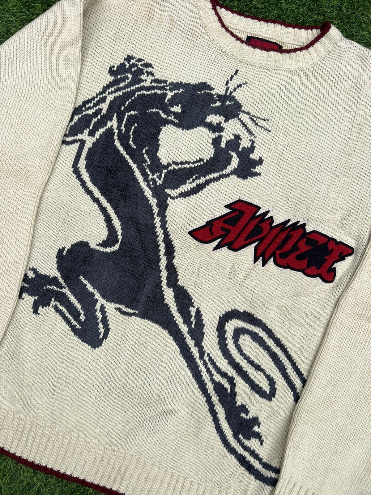 Avirex Rare Vintage Y2K Avirex Panther Intarsia Knit Sweater -XXL Size US XXL / EU 58 / 5 - 2 Thumbnail