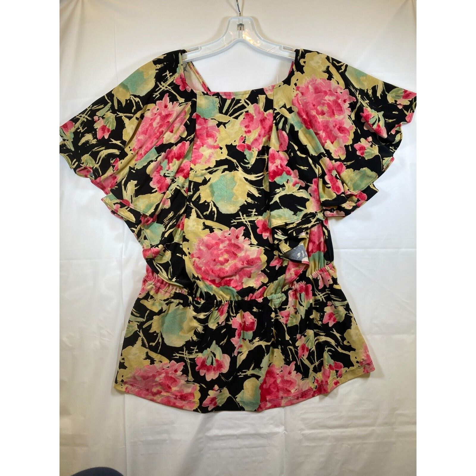 Lauren Ralph Lauren RALPH LAUREN Women’s Black Floral Sleeve Blouse Large Size L / US 10 / IT 46 - 4 Thumbnail