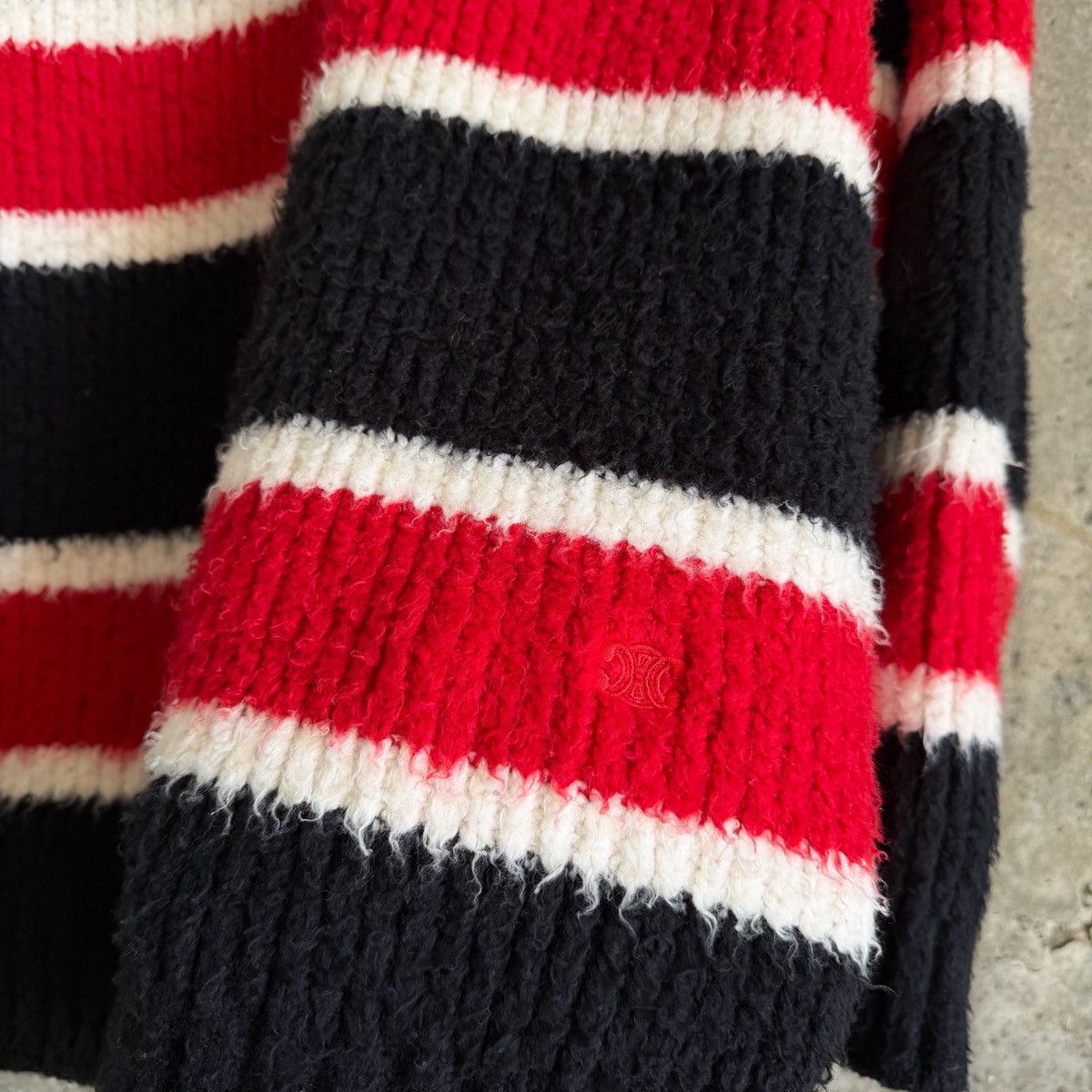 Celine Celine Striped Shaggy Knit Sweater By Hedi Slimane Size US M / EU 48-50 / 2 - 5 Thumbnail