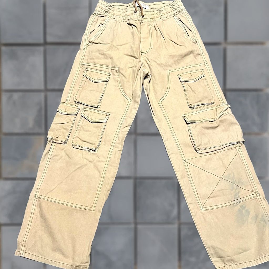Pacsun Pacsun Pants Mens Small (29x29) Baggy Cargo Tan Beige Skater Flaw Staining Mens Regular Cargo Pants Beige Cream S 29x29 Size US 29 - 1 Thumbnail