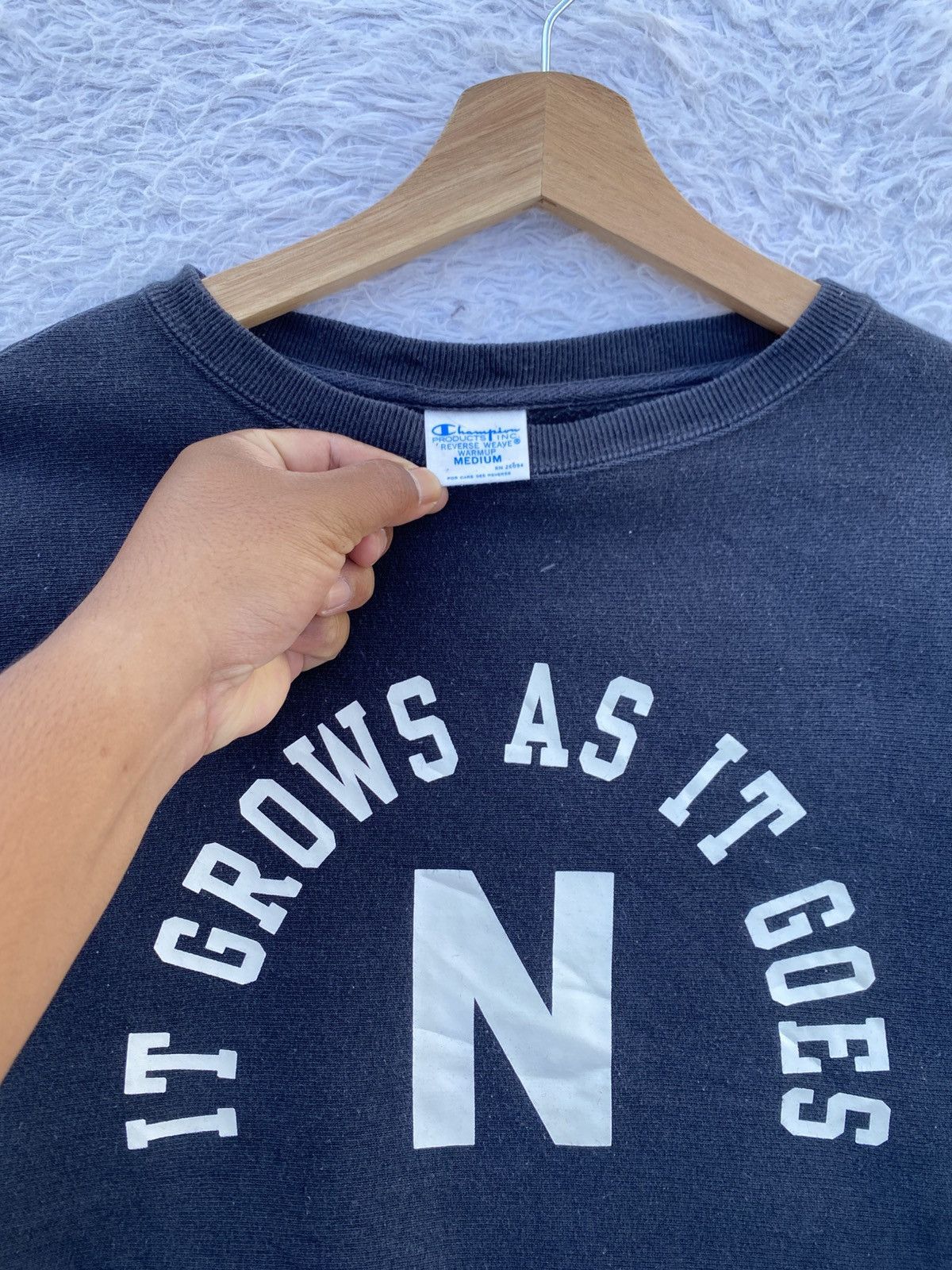 Champion Vtg Champion Reverse Weave "It Grows As It Goes N" Sweater Size US M / EU 48-50 / 2 - 6 Thumbnail