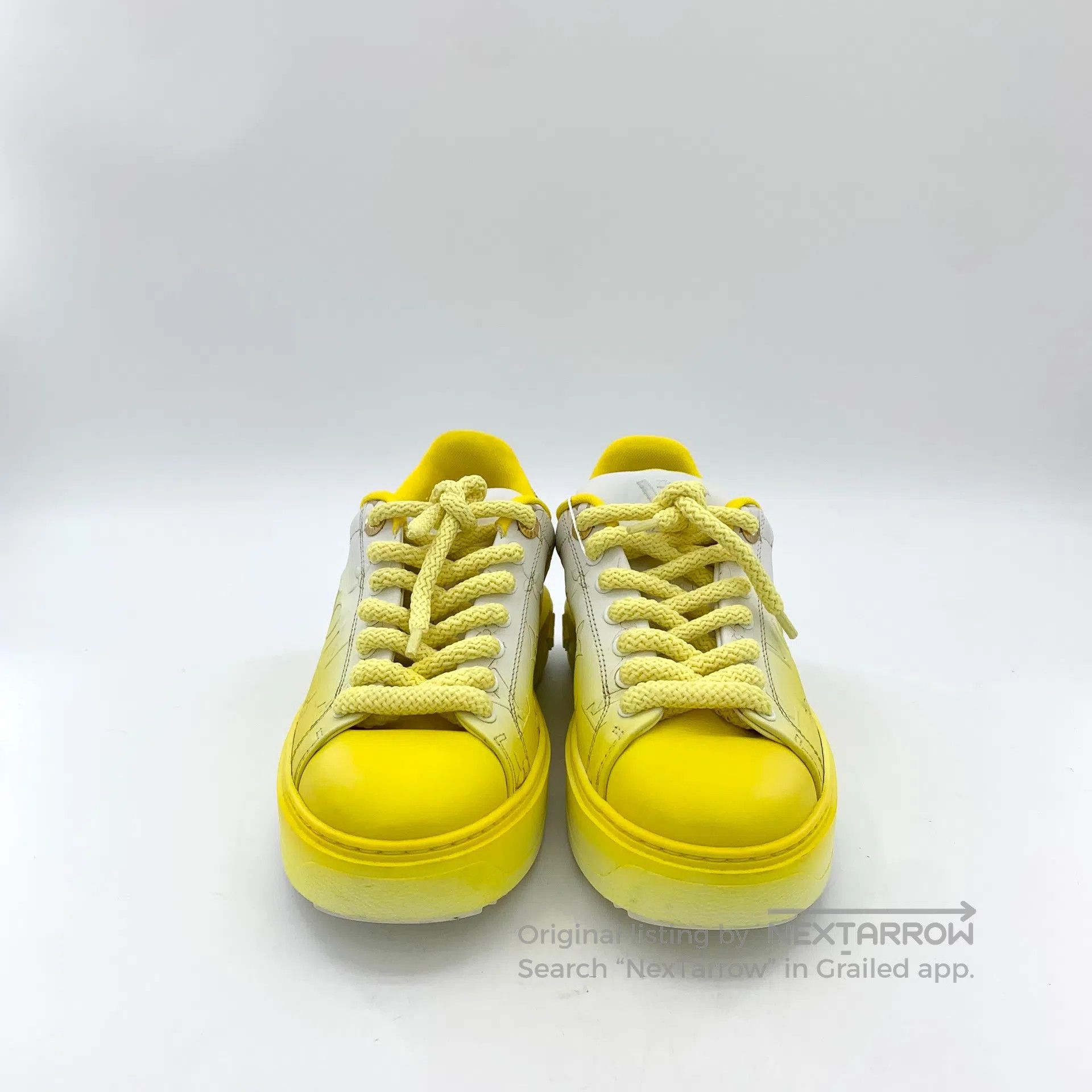 Louis Vuitton Louis Vuitton Yellow logo monogram print laced casual flat Size US 5 / EU 37 - 3 Thumbnail