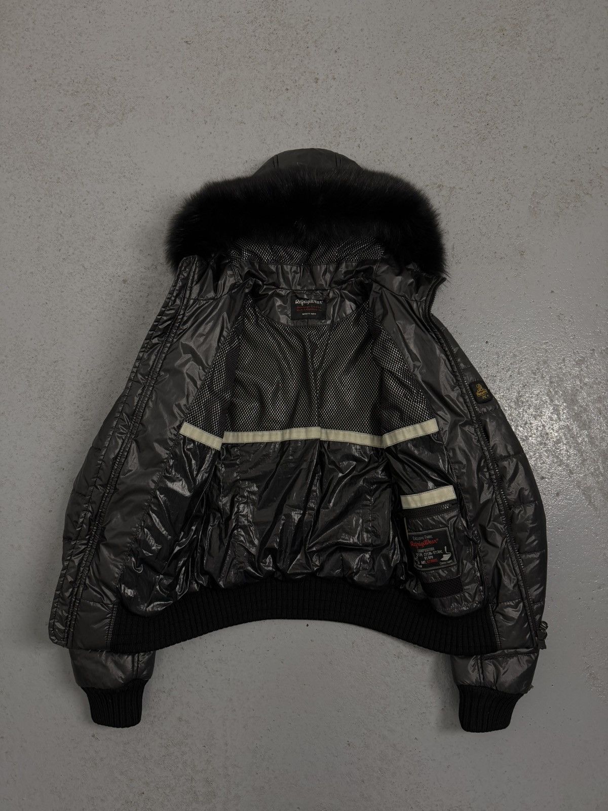 Refrigiwear Streetwear Fur Black Fur Down Y2K Fitted Bomber Jacket Size M / US 6-8 / IT 42-44 - 10 Thumbnail