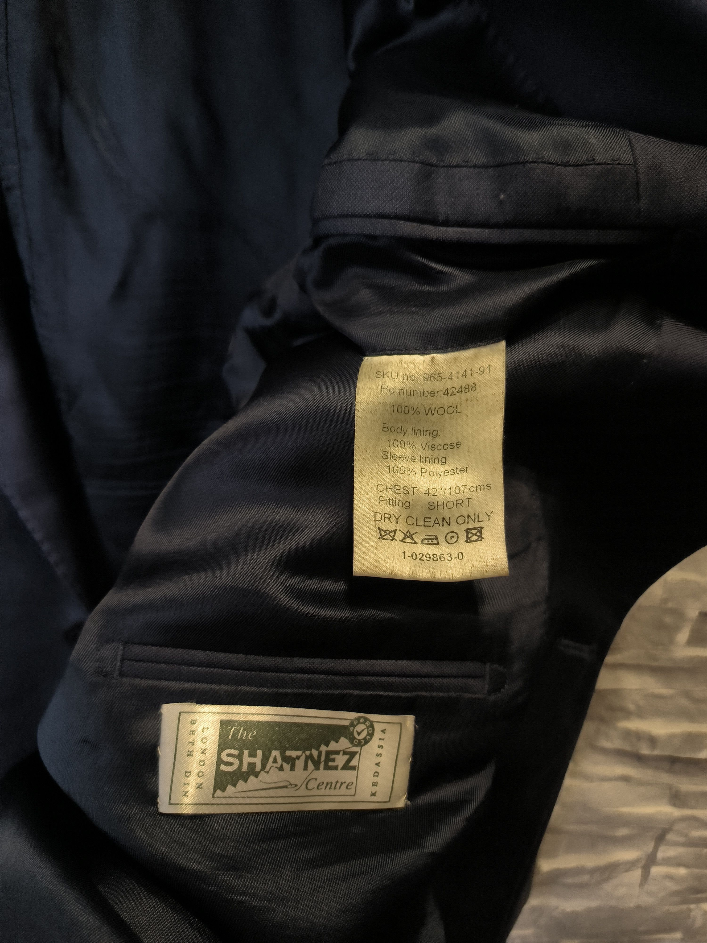 Ermenegildo Zegna Ermenegildo Zegna Suit Jacket Wool Navy Size 44R - 5 Thumbnail