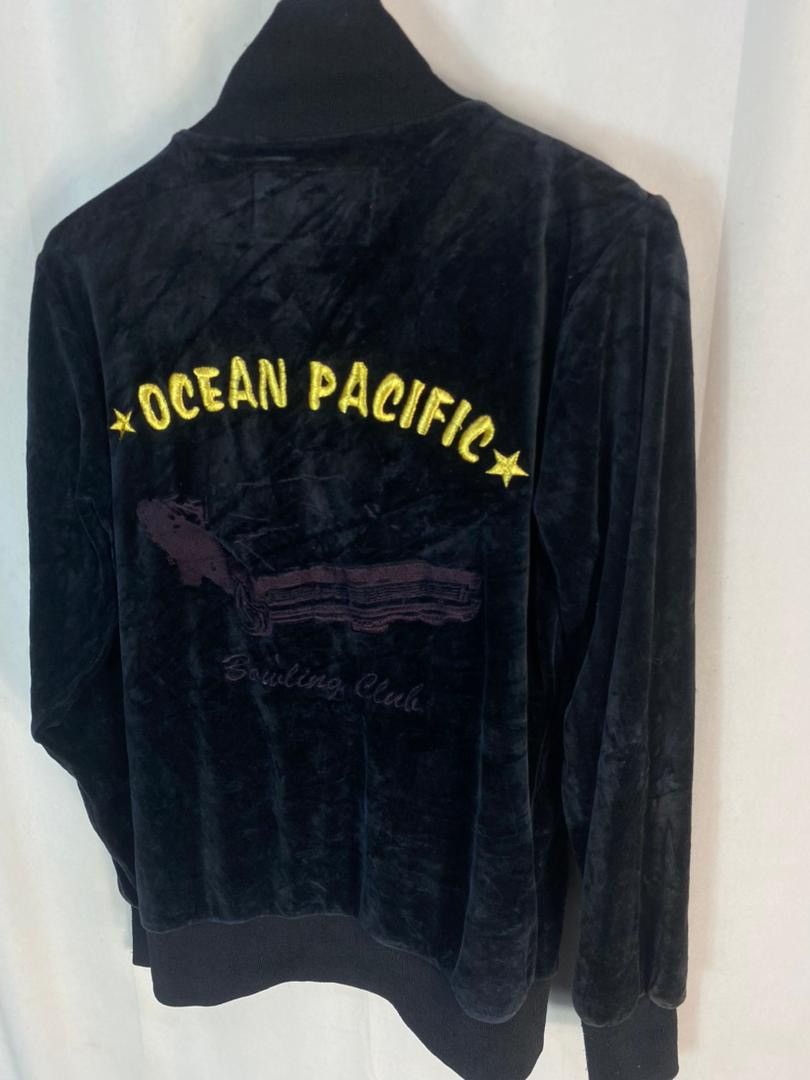 Japanese Brand × Vintage Houston ocean pacific bowling club velvet zipper sweater Size US M / EU 48-50 / 2 - 9 Thumbnail