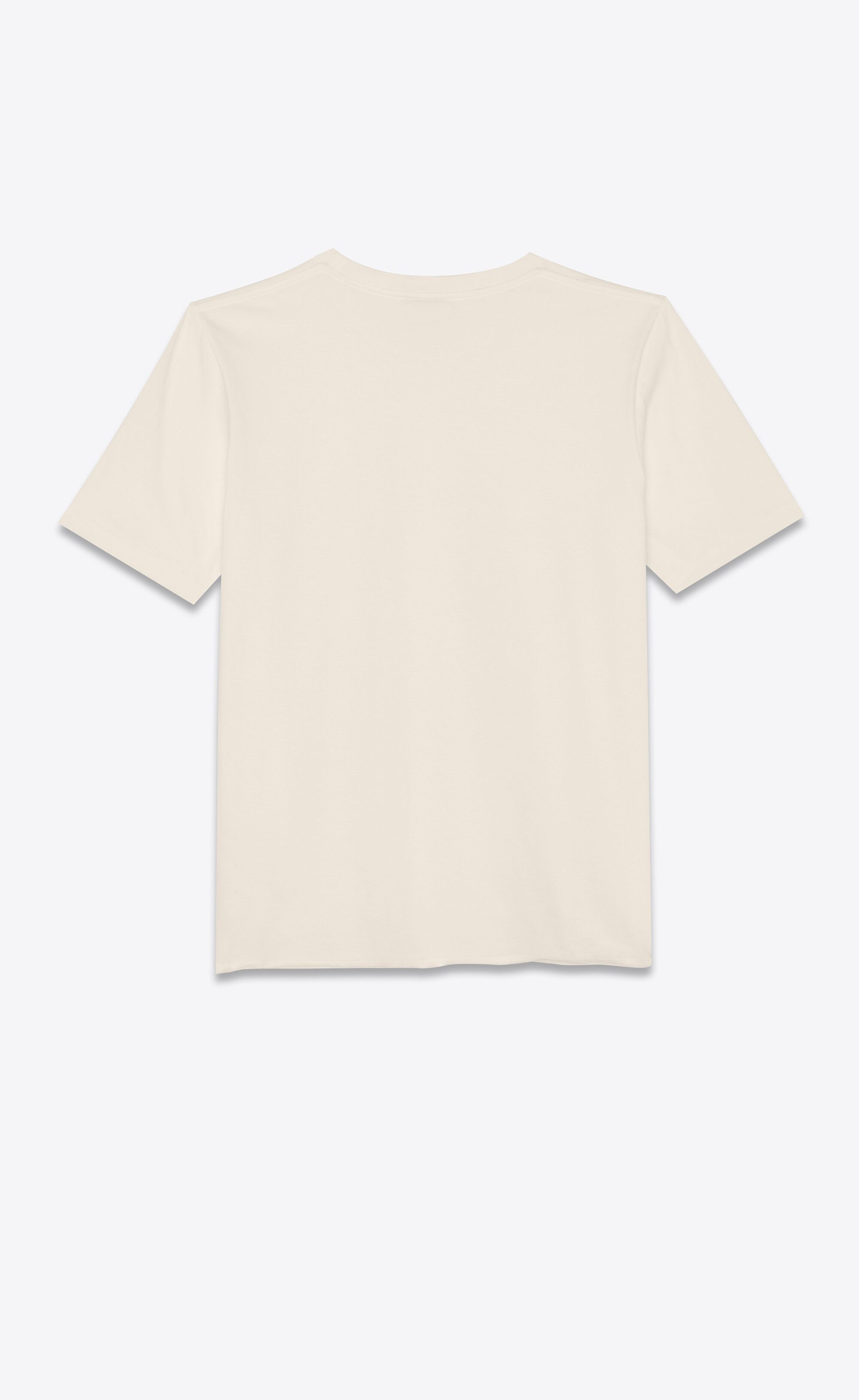 Saint Laurent Paris o1s1wg110825 554298 T-Shirt in Cotton in Ivory Size XS / US 0-2 / IT 36-38 - 2 Thumbnail
