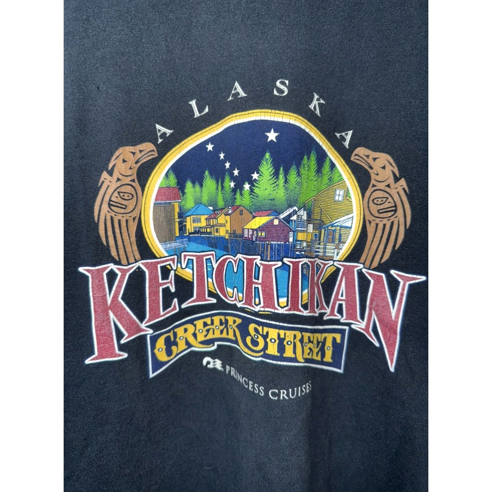 Vintage VINTAGE Princess Cruises Graphic Tee Shirt Mens L Black Alaska Ketchikan Creek Street Princess Cruises Graphic Tee Mens L Size US L / EU 52-54 / 3 - 5 Thumbnail