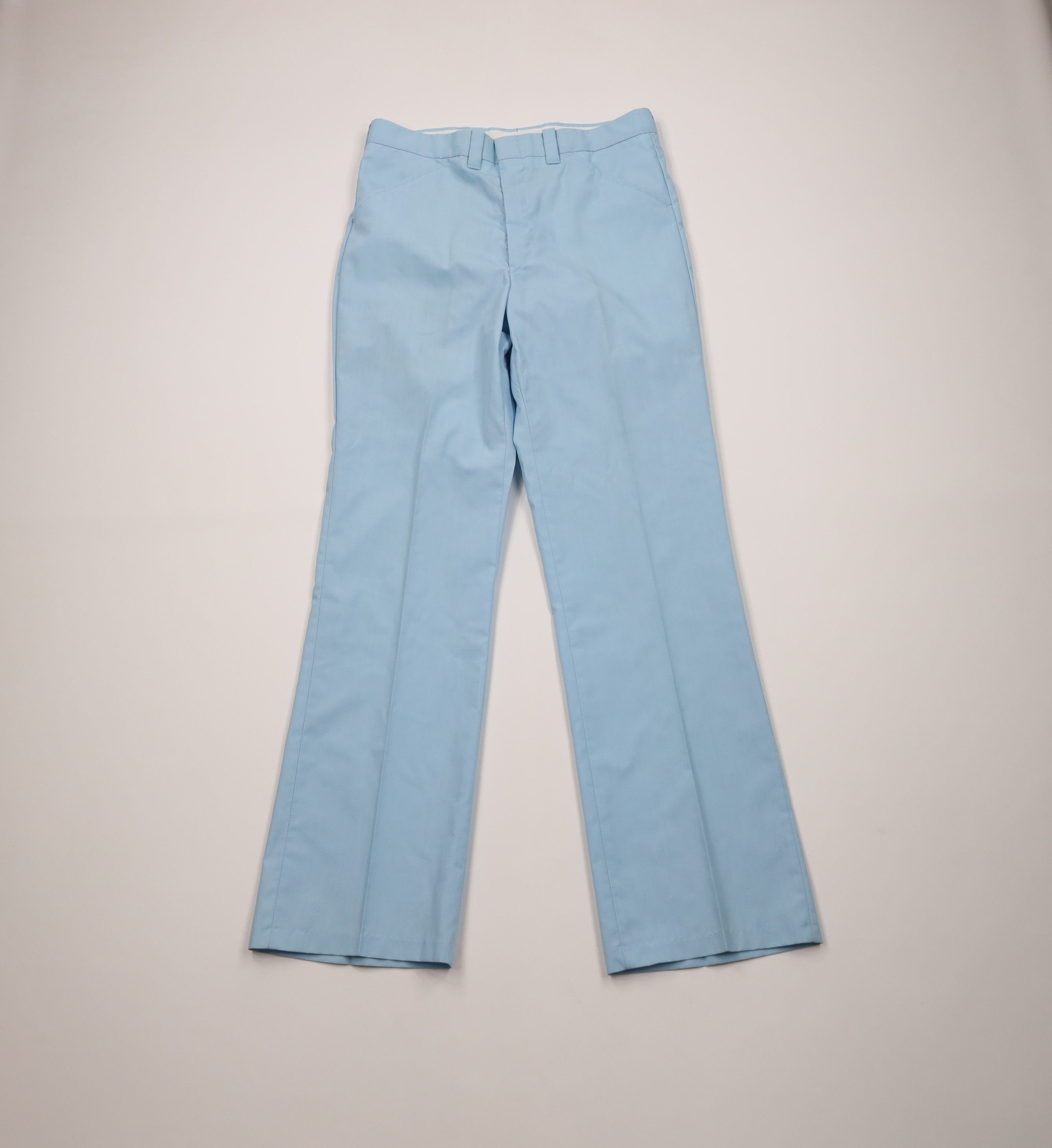 Vintage Vintage 70s Streetwear Wide Leg Chino Pants Carolina Blue US Size US 30 / EU 46 - 1 Thumbnail