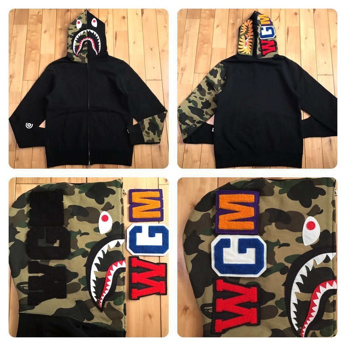 Black and green camo bape hoodie online