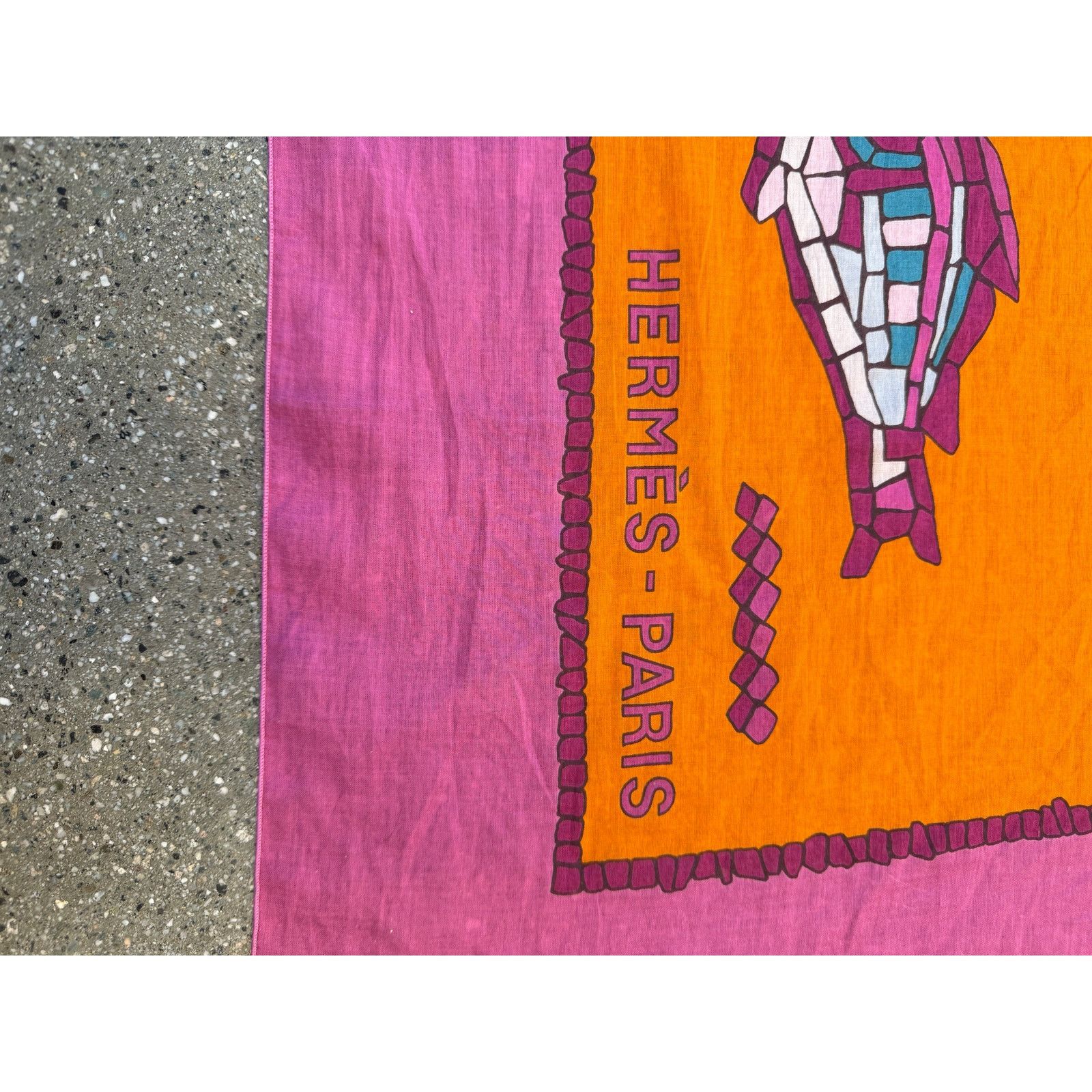 Hermes Hermes Mosaic Fish Print Pareo Wrap Shawl Scarf Size ONE SIZE - 3 Thumbnail