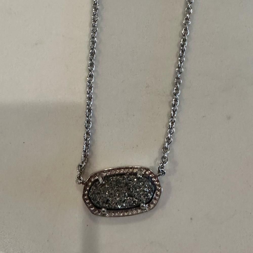 Kendra Scott Kendra Scott Elisa Platinum Drusy Silver Chain Necklace Size ONE SIZE - 1 Thumbnail