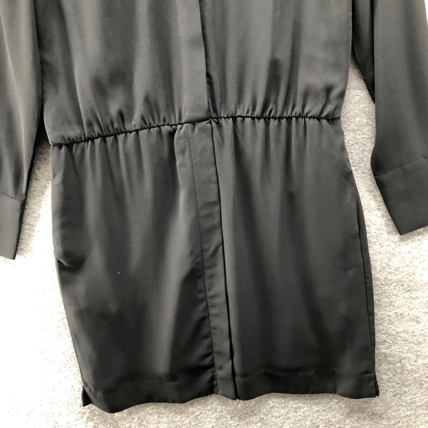 Banana Republic Banana Republic Shirt Dress Womens 2 Black Long Sleeve Collared Knee Length Size XS / US 0-2 / IT 36-38 - 4 Thumbnail