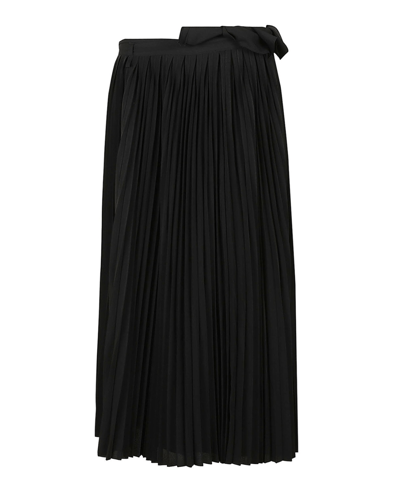 Yohji Yamamoto Y's Yohji Yamamoto - WOOL / de CHINE PLEATS COMBI WRAP SKIRT Size 23" - 6 Thumbnail