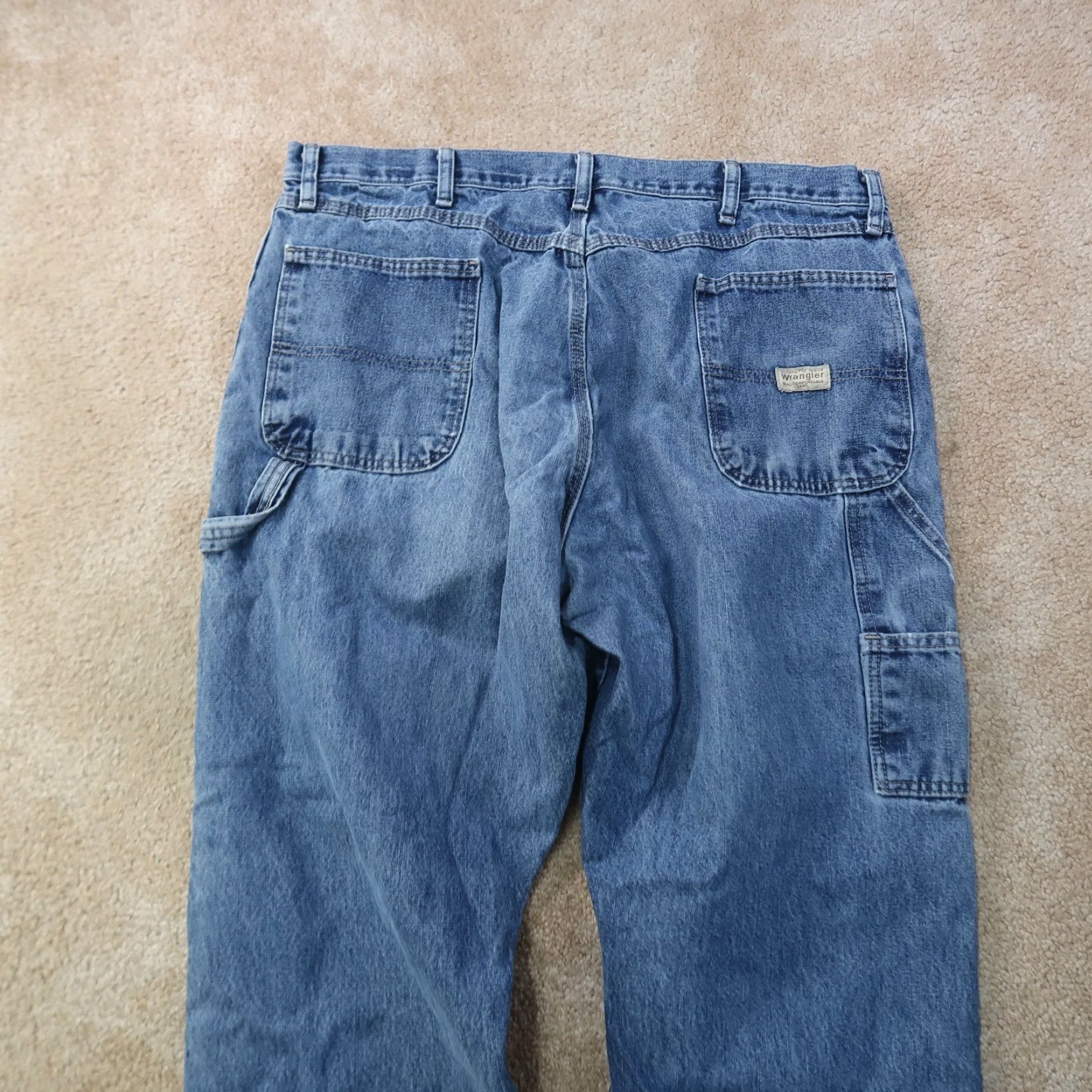 Wrangler Wrangler Carpenter Jeans Men's 40x30 Distressed Denim Work Pants Size US 40 / EU 56 - 4 Thumbnail