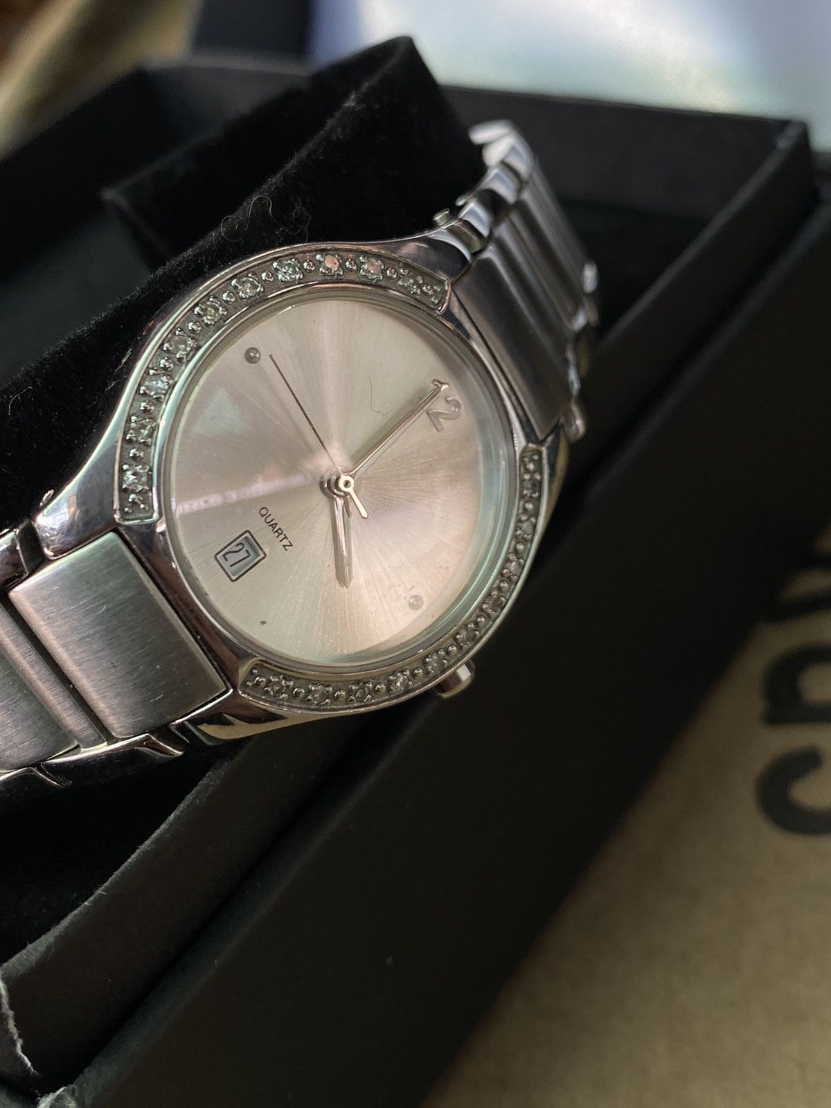 Jewelry × TCM × Vintage TCM Elegant Watch Stainless Steel Rhinestone Box Size ONE SIZE - 6 Thumbnail
