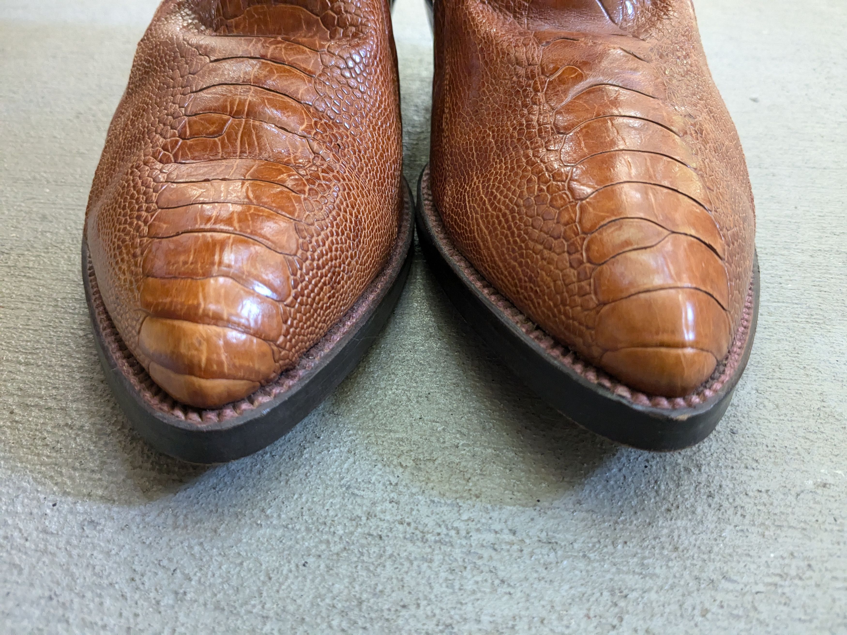 Vintage Ostrich Cowboy Boots 11 Brown Leather Western Size US 11 / EU 44 - 2 Thumbnail