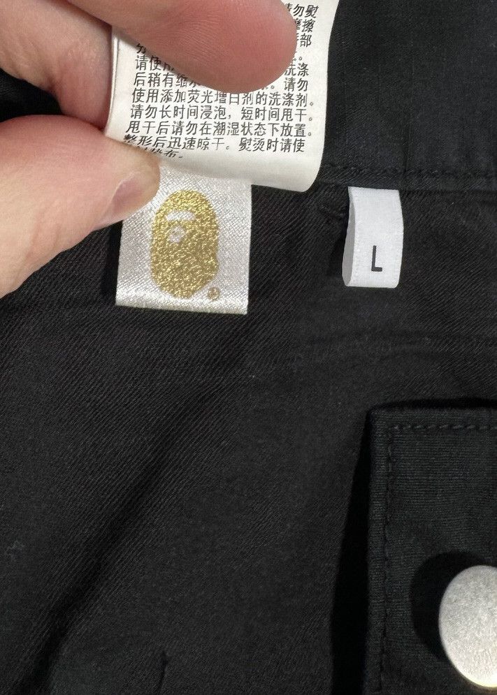 Bape Bape Black Cotton Nylon Logo Embroidered Bermuda Shorts Size US 36 / EU 52 - 9 Thumbnail