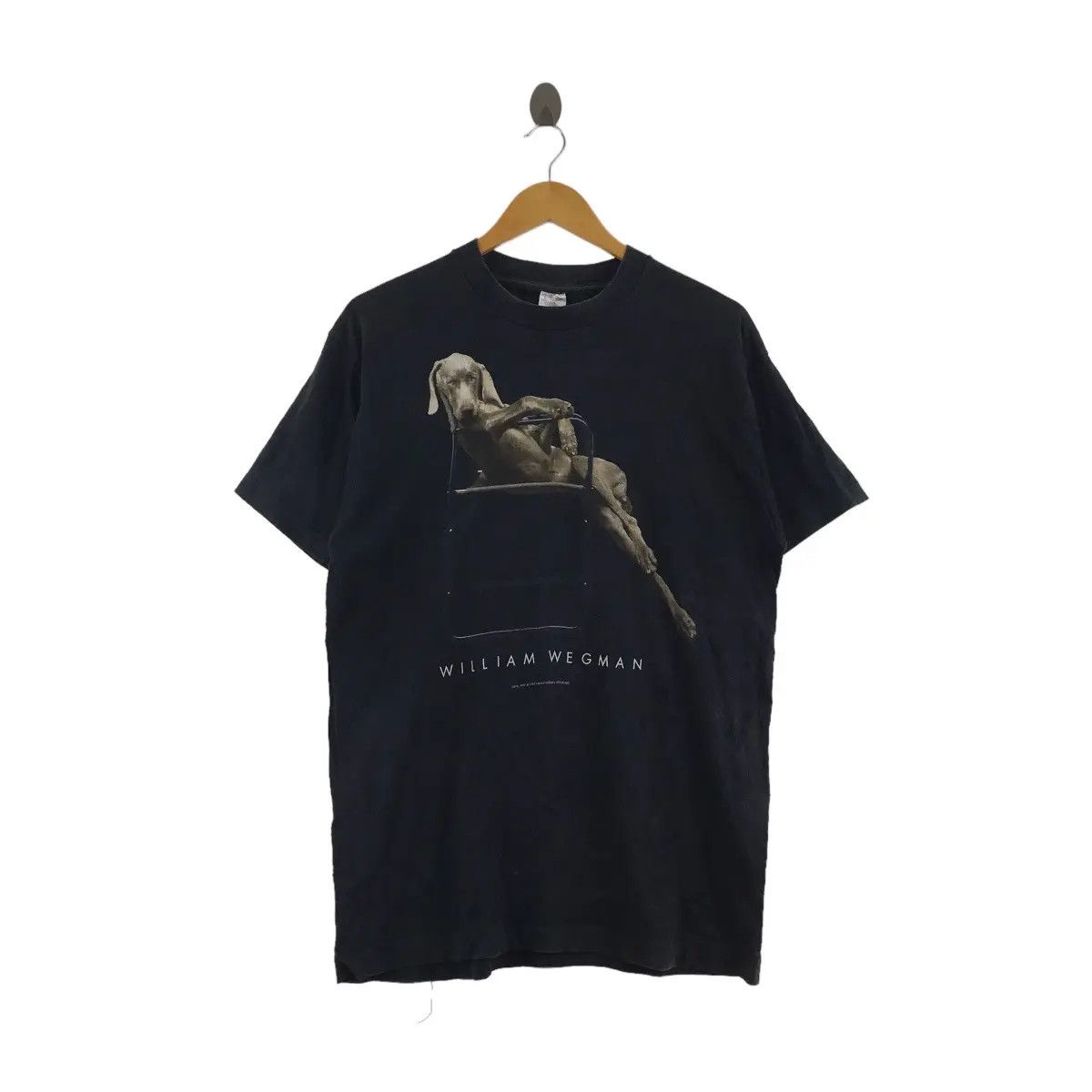 Vintage Vtg 1990 WILLIAM WEGMAN LOLITA Weimaraner Tee Shirt Size US L / EU 52-54 / 3 - 1 Thumbnail