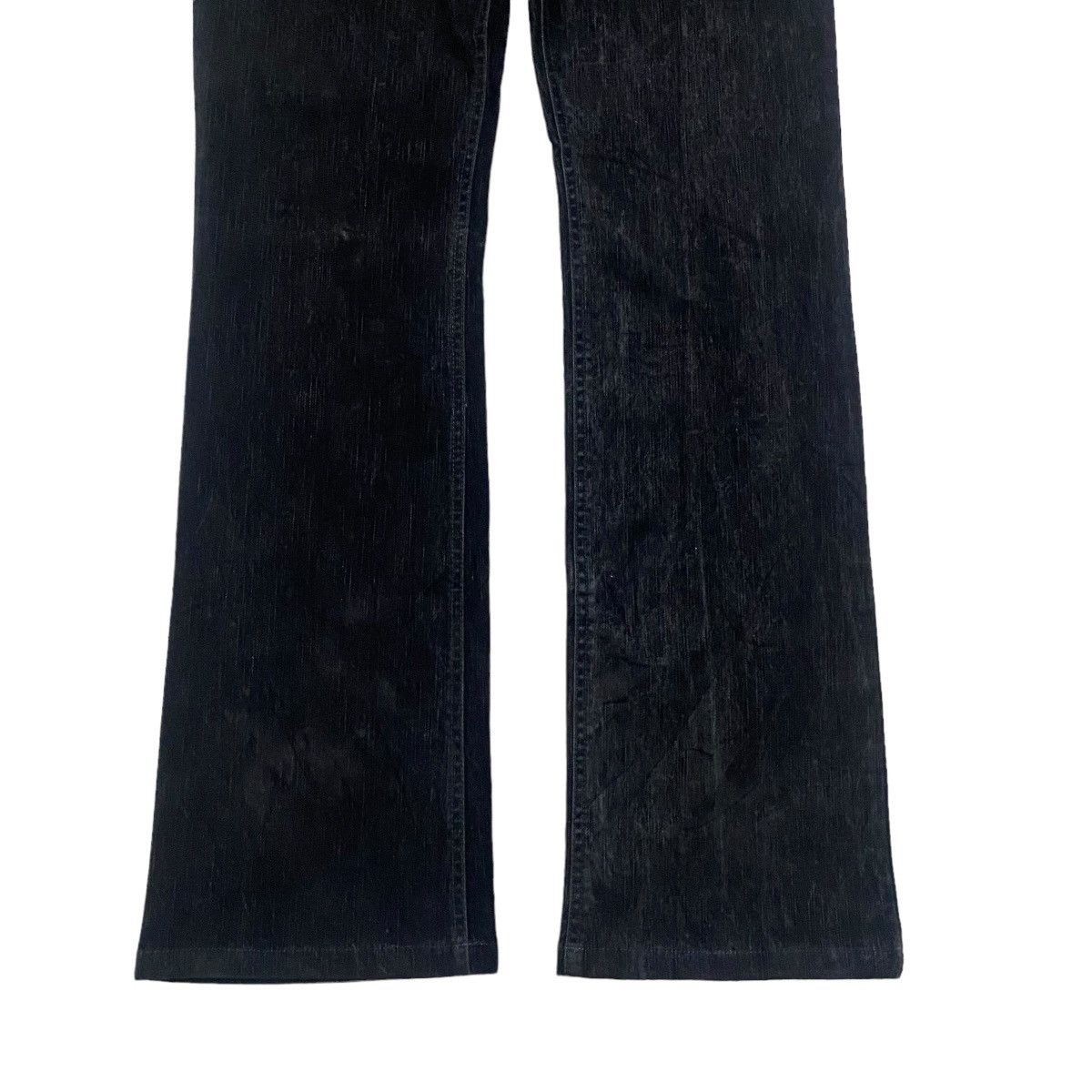 Katharine Hamnett London HAMNETT Black Velvet Cotton Flare Pants Size US 30 / EU 46 - 6 Thumbnail