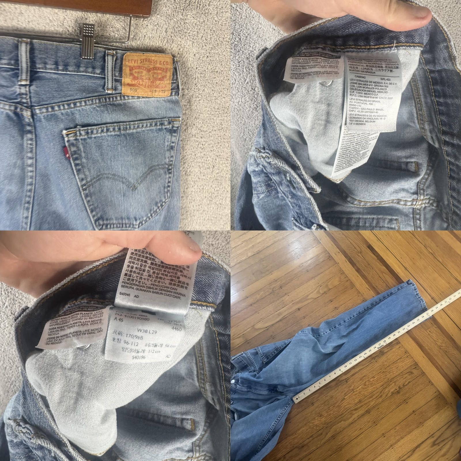 Levi's Levi's 505 Jeans Mens 38x29 Light Wash Denim Straight Regular Fit Casual Denim Pants blue straight leg 505 Mens Size US 38 / EU 54 - 8 Thumbnail