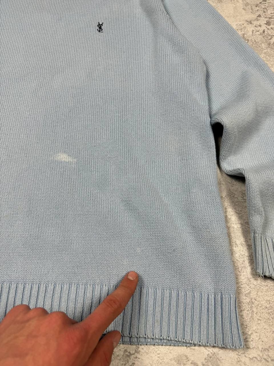 Yves Saint Laurent Vintage Yves Saint Laurent Y2K Blue Knit Sweater Size US L / EU 52-54 / 3 - 12 Thumbnail