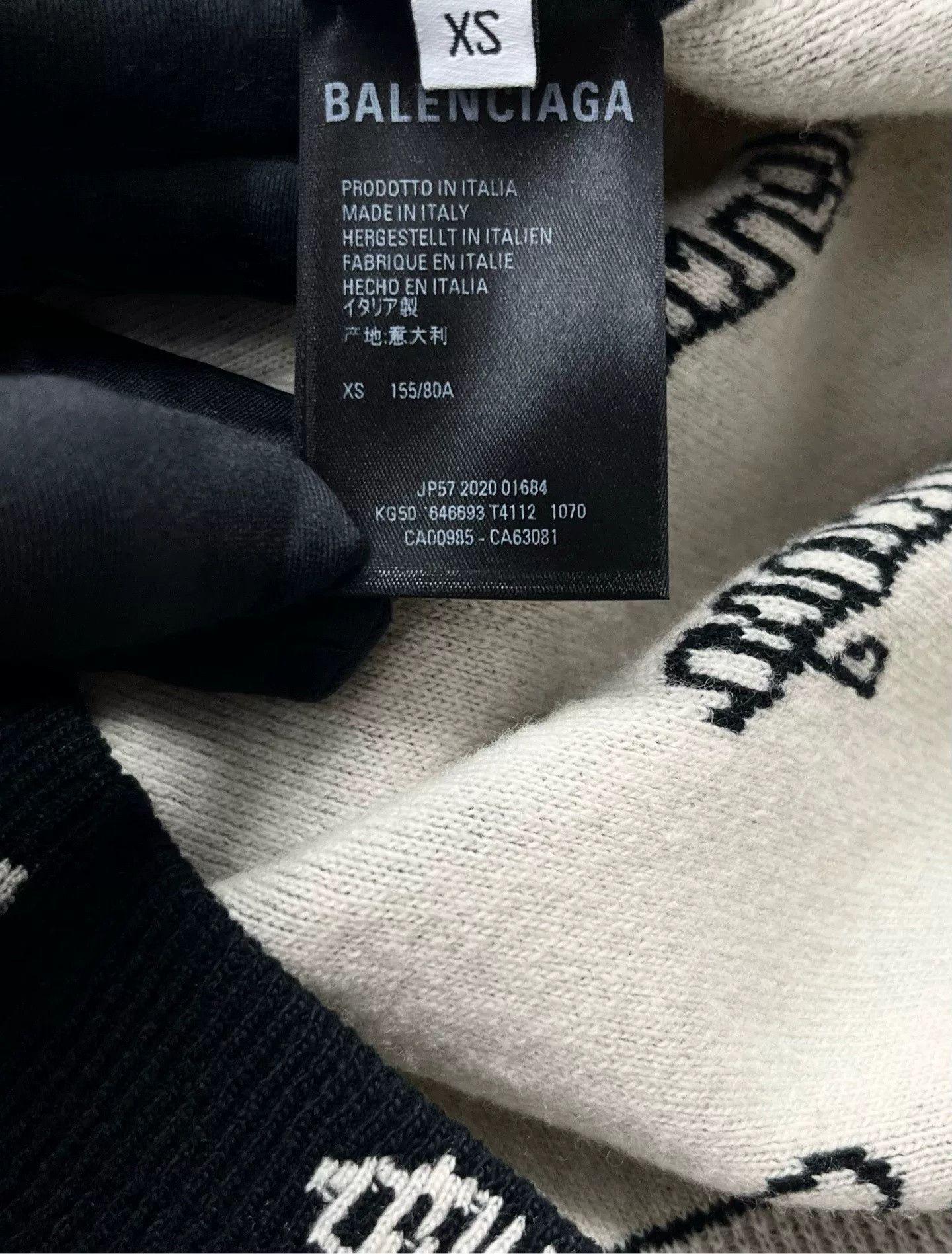 Balenciaga Balenciaga Black Script Letter Sweater Size US M / EU 48-50 / 2 - 4 Thumbnail