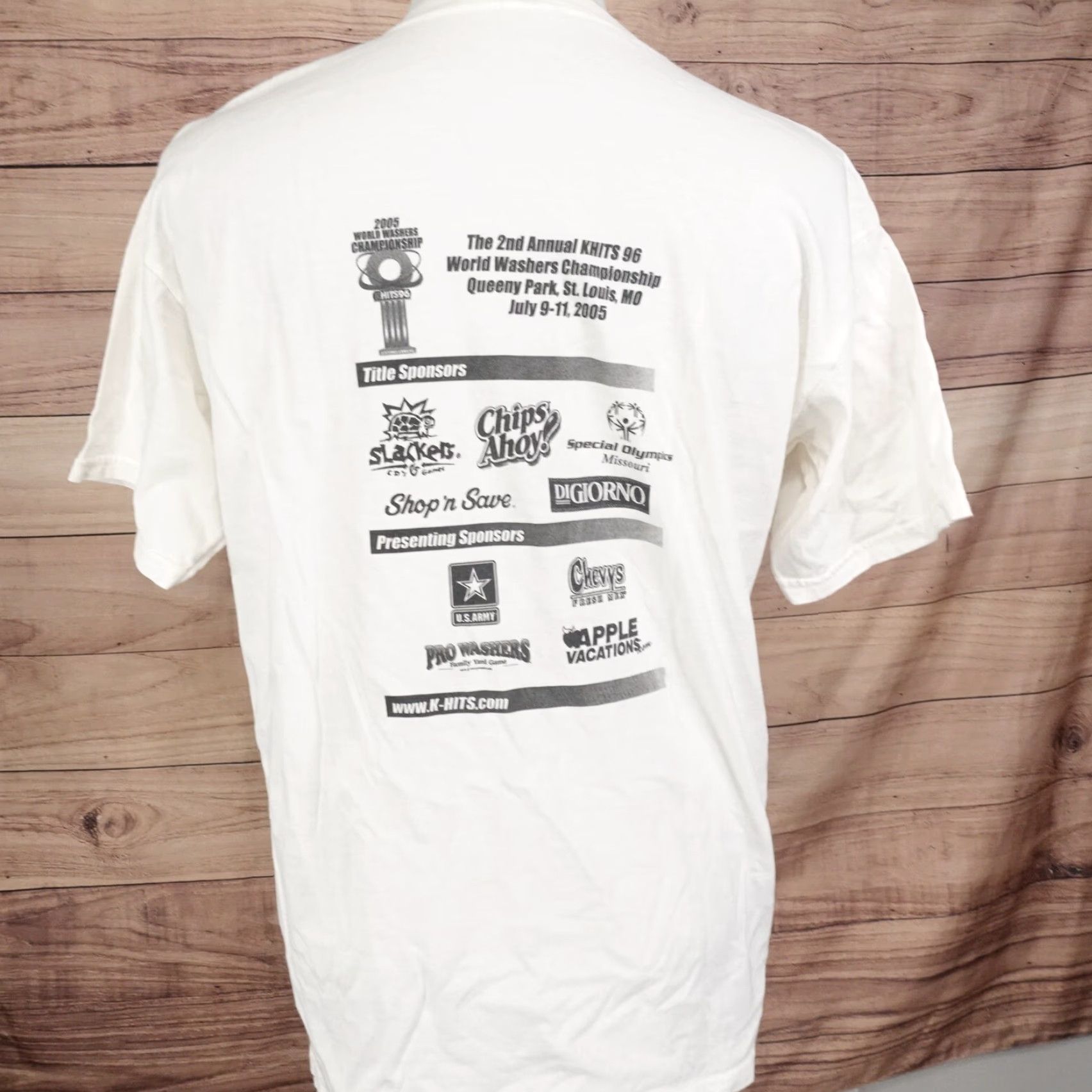 Gildan VINTAGE Gildan T-Shirt Unisex Adults Large White 2005 World Washers Championship St Louis Rado Station Sports Size US L / EU 52-54 / 3 - 3 Thumbnail