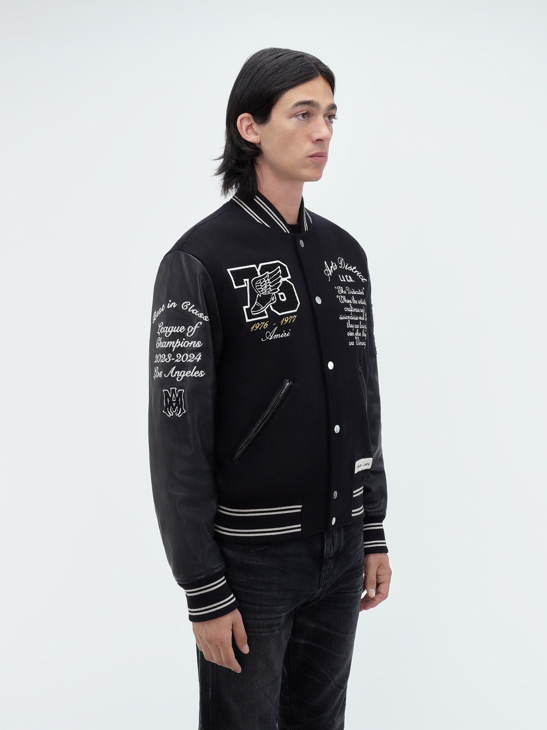 Amiri oc11z0225 Eagle Varsity Bomber Jacket in Black Size US L / EU 52-54 / 3 - 5 Thumbnail