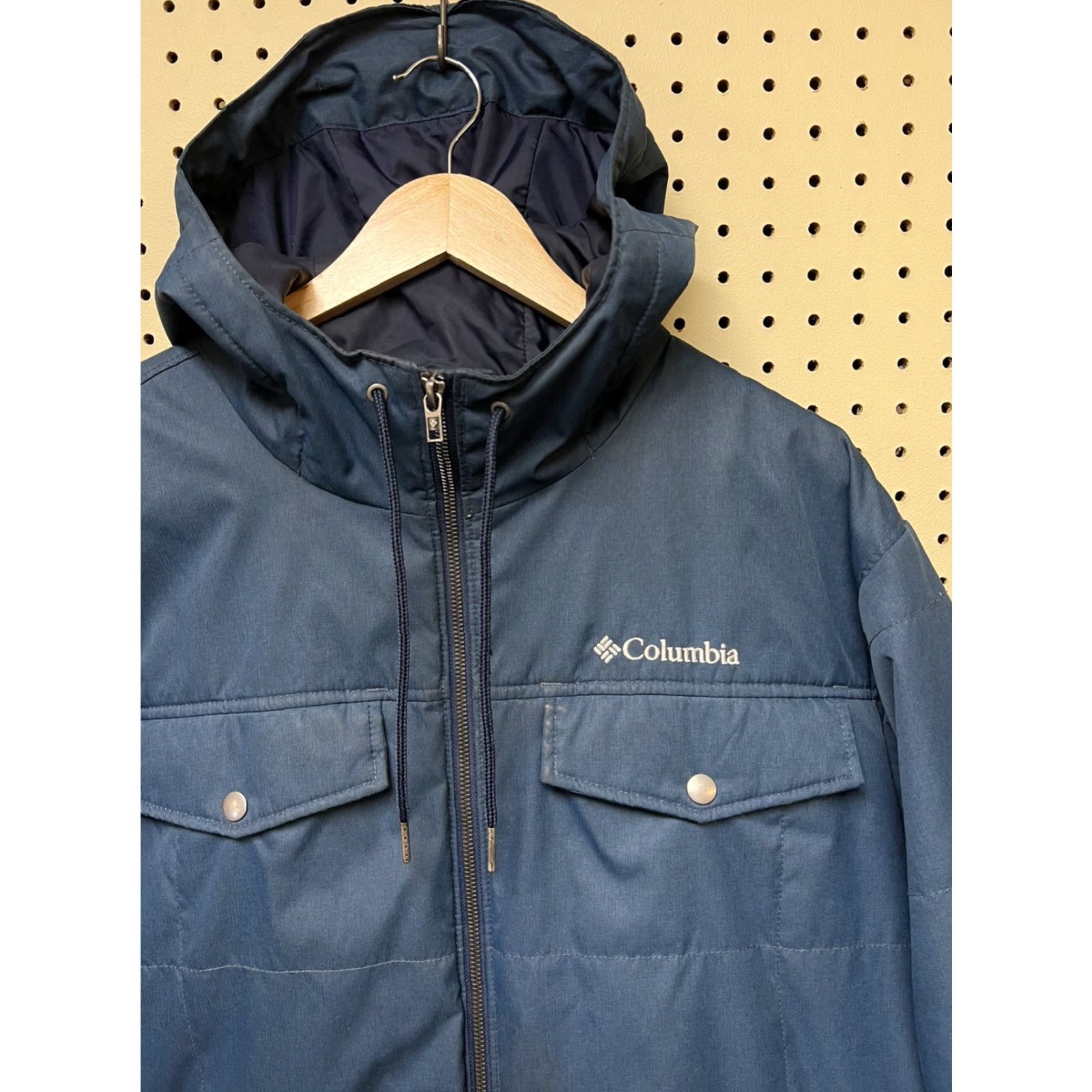 Vintage Columbia Jacket Tinline Trail Thermal Coil Insulated Hooded Blue XL Men’s Regular Size Full Zip Hooded Casual Outdoor Size US XL / EU 56 / 4 - 2 Thumbnail