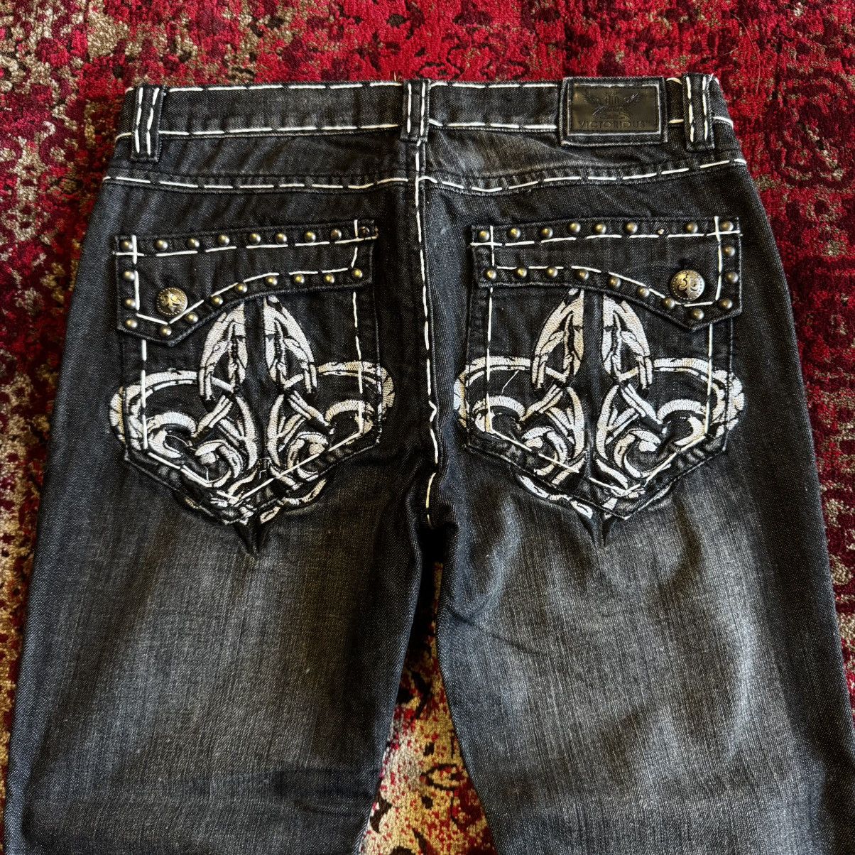 Other Victorious Y2K Jeans W Embroidered Flap Pockets Size US 34 / EU 50 - 3 Thumbnail
